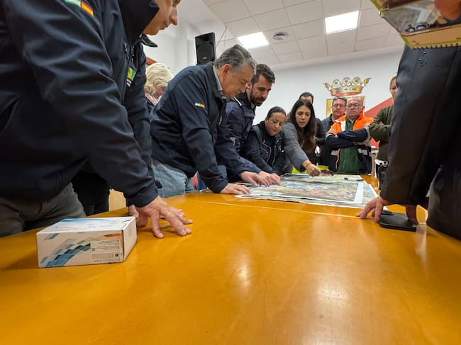 Antonio Sanz durante la reunión de esta madrugada