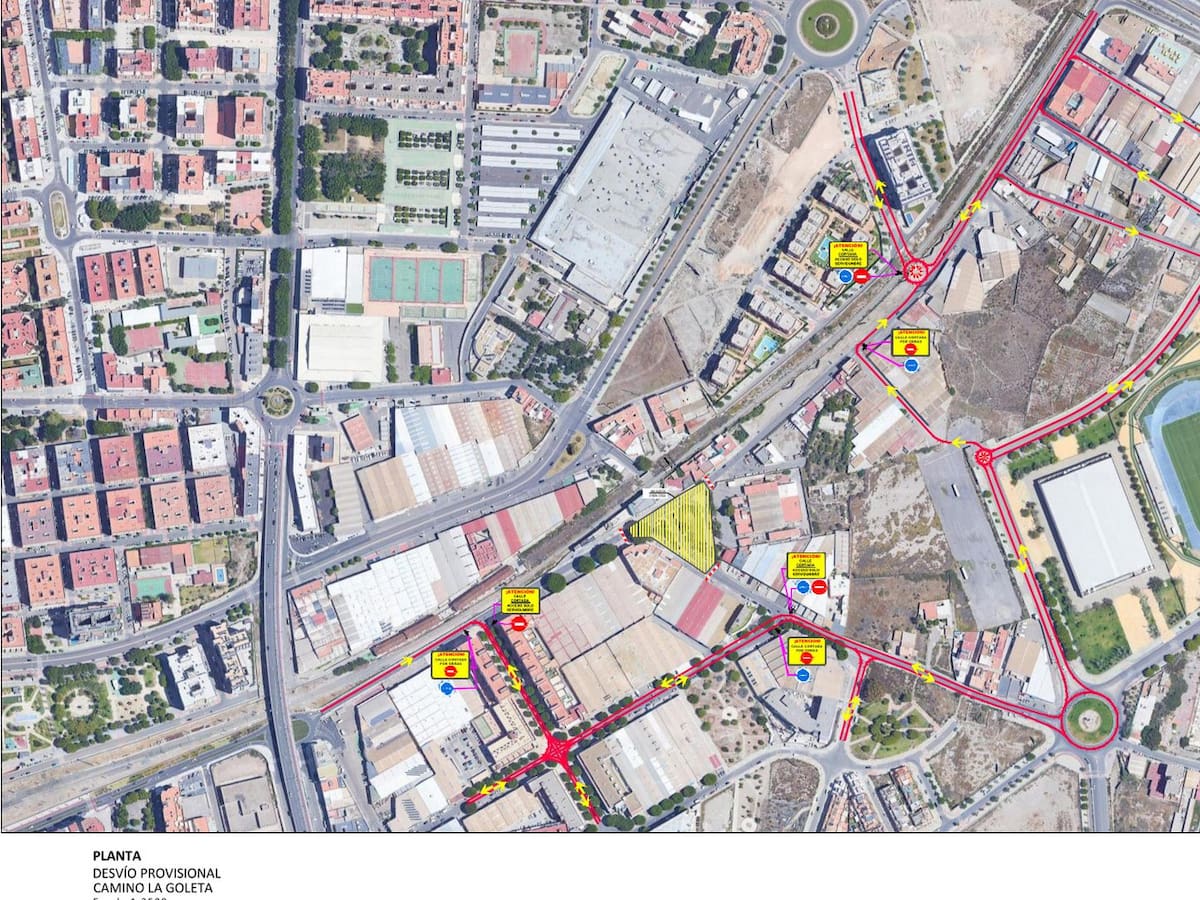Las obras del soterramiento obligan a nuevos desvíos desde el lunes en Camino de la Goleta