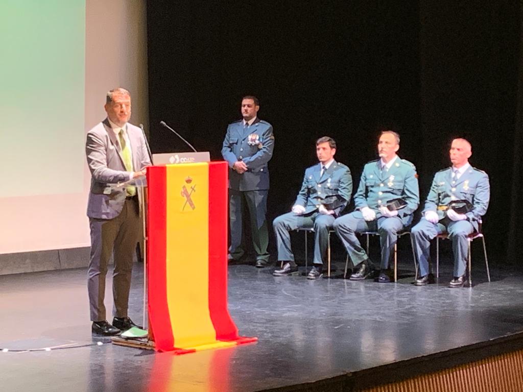 Enrique Sánchez en el acto de la Guardia Civil