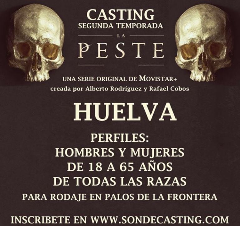 Cartel del casting de &#039;La Peste&#039; en Palos de la Frontera