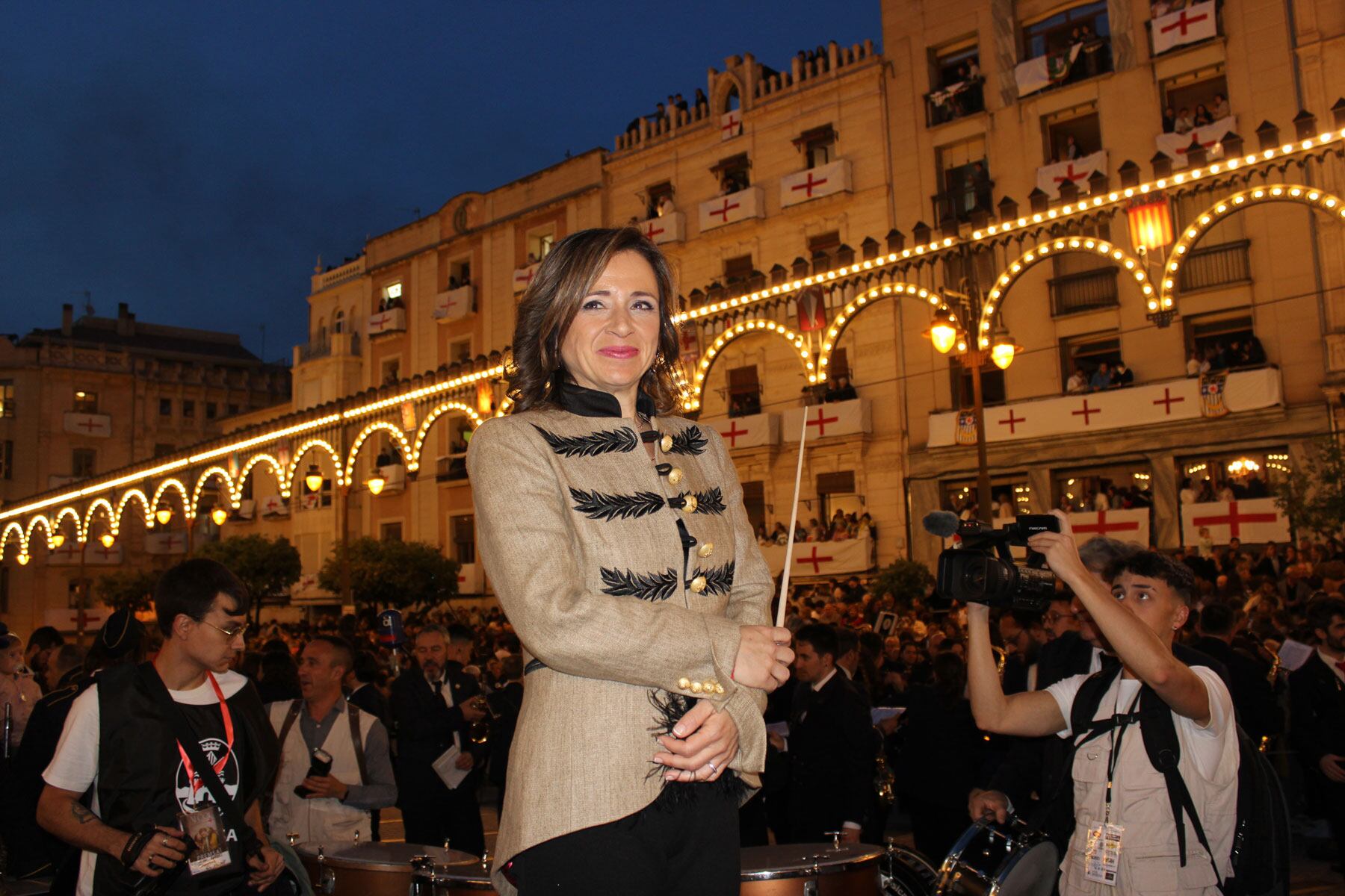 Silvia Gómez Maestro, justo tras la interpretación del Himno de Fiestas