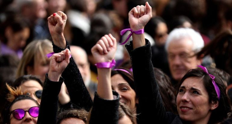 Manifestantes el pasado 8M en Donosti