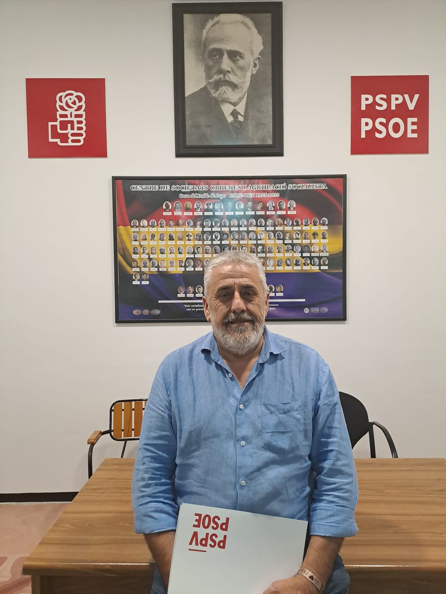 Enrique Moll, candidato a la alcaldía de Pego por el PSPV-PSOE a las elecciones municipales de mayo de 2023.