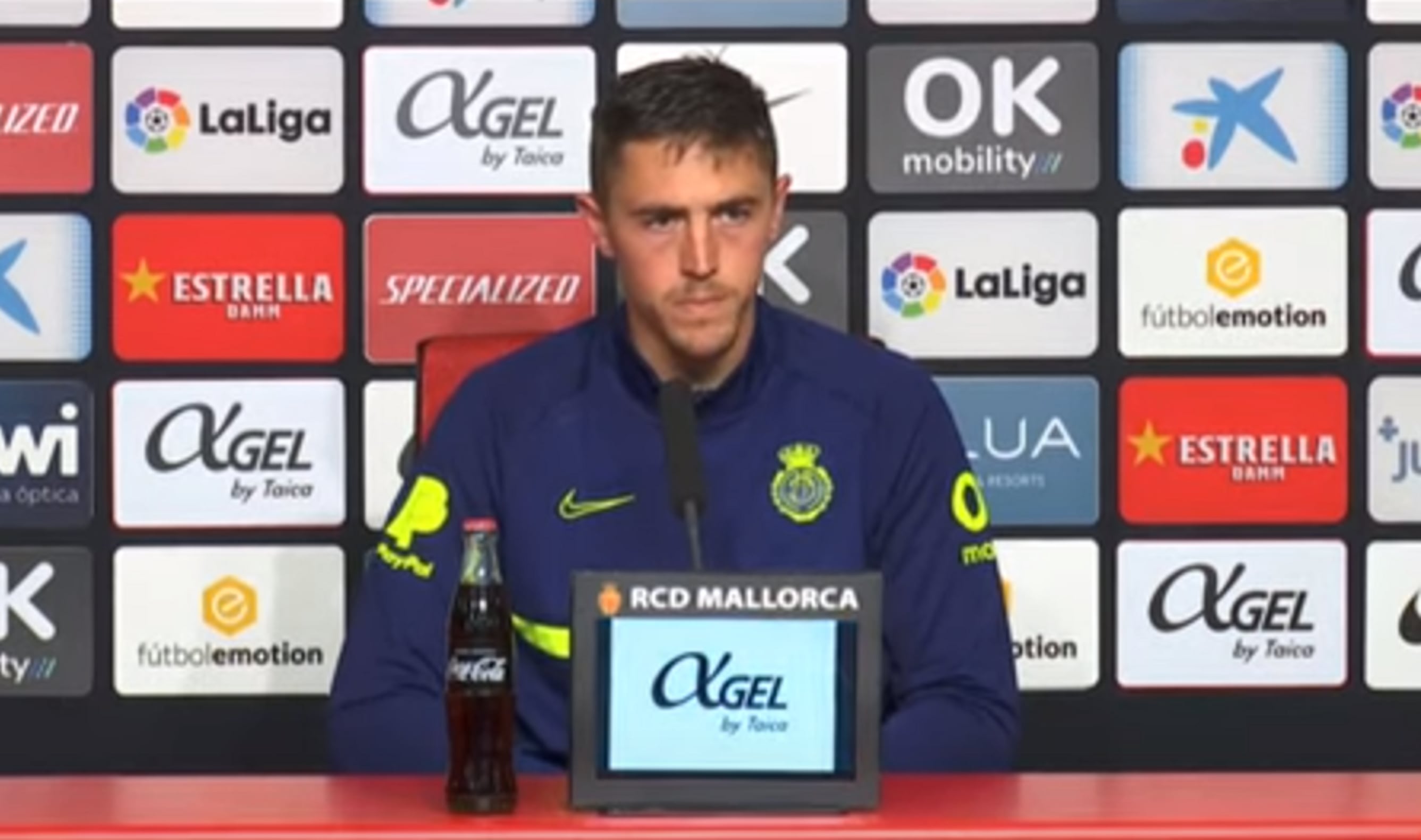 Antonio Raíllo en la rueda de prensa posterior al partido