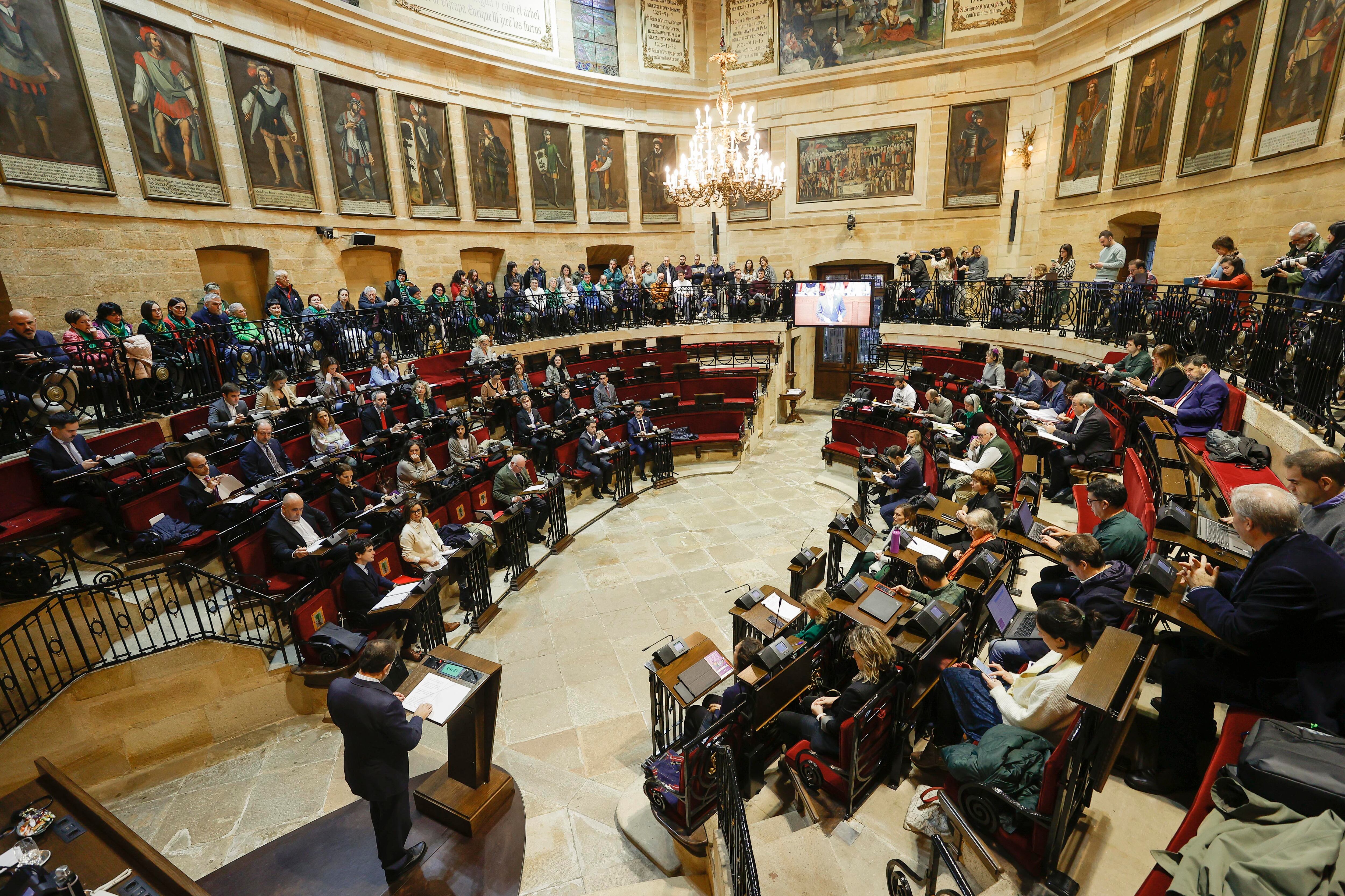 Imagen de las Juntas Generales de Bizkaia durante una de sus sesiones