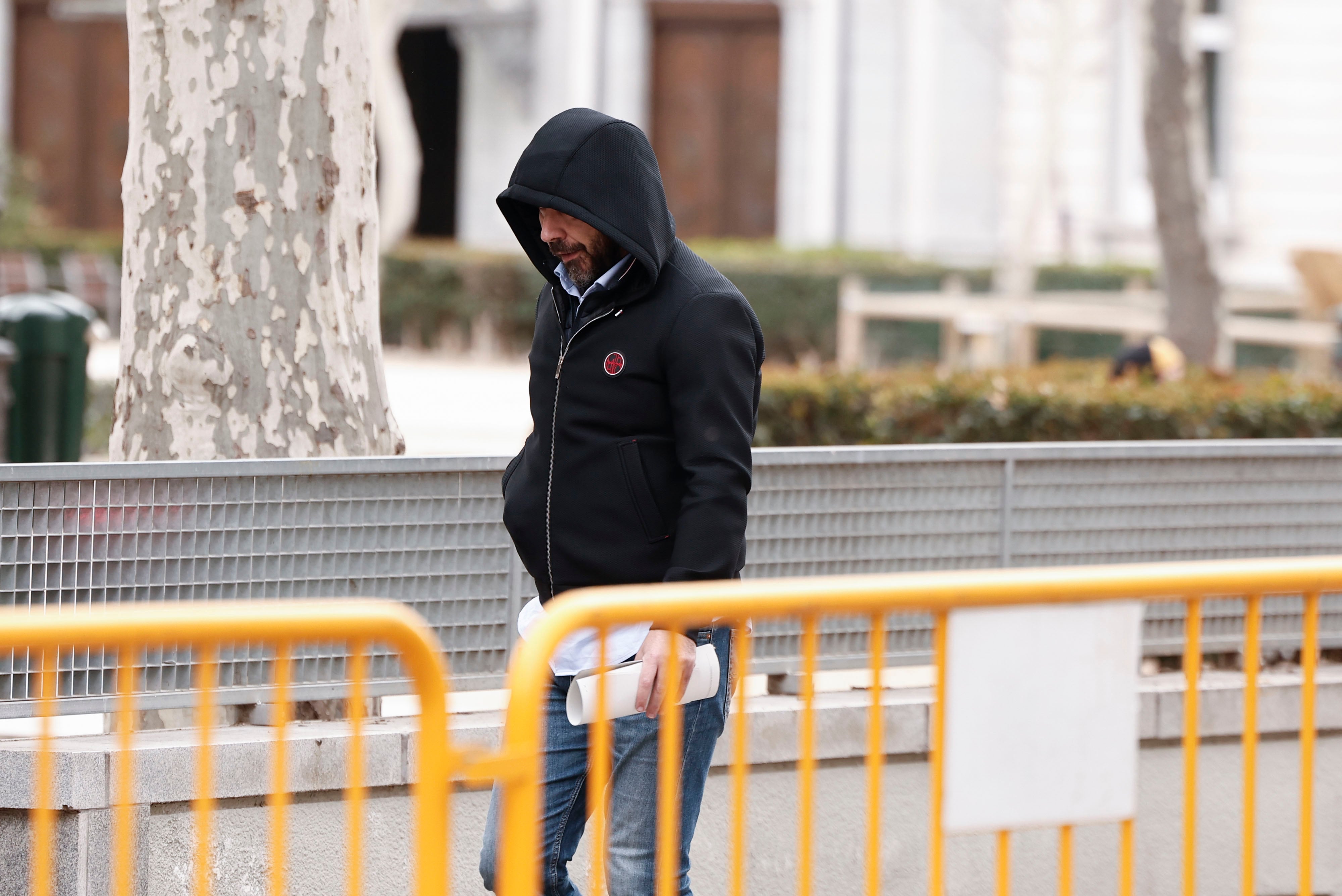 El presidente del Zamora  CF, Víctor de Aldama, a la salida de la Audiencia Nacional.