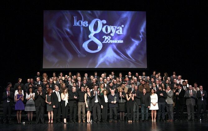 Foto de familia de los nominados a los Premios Goya 2014