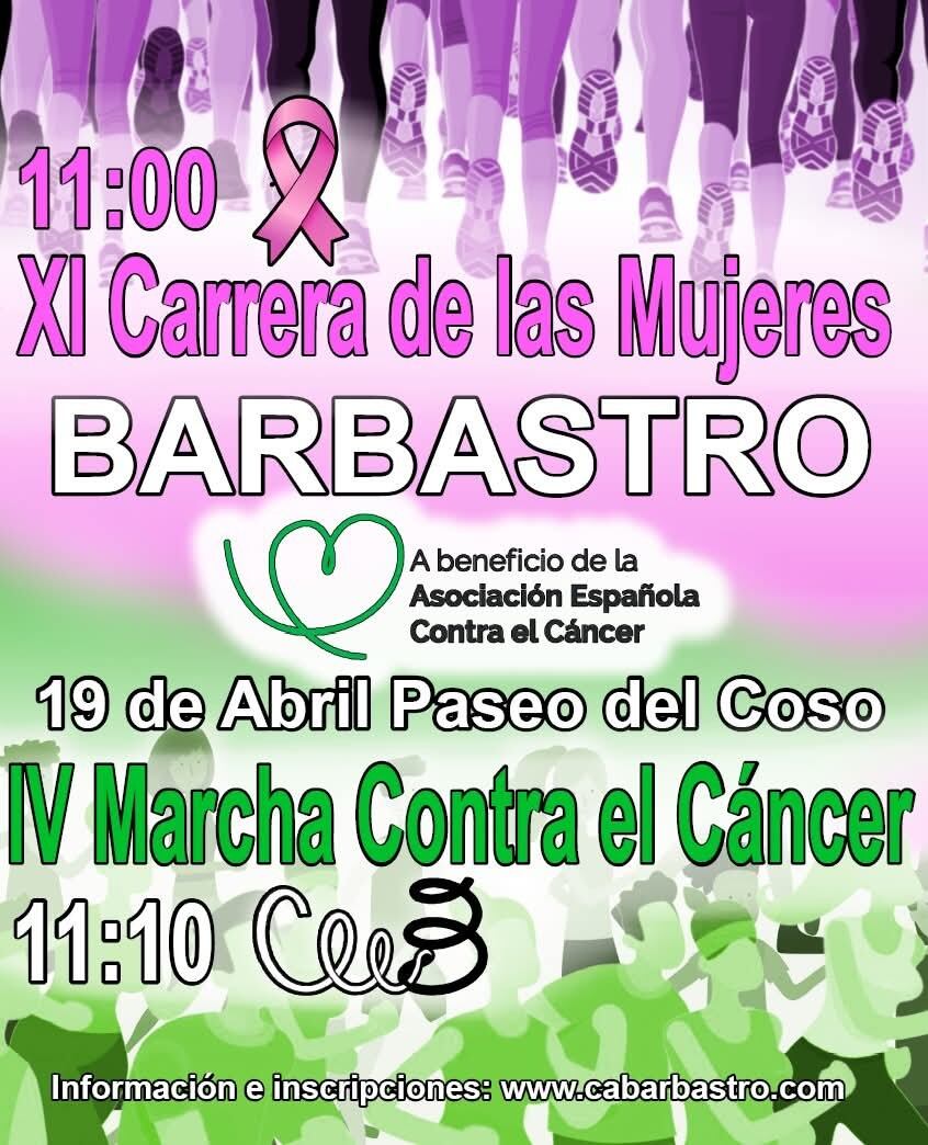Cartel de la Carrera de las Mujeres y la Marcha Contra el Cáncer