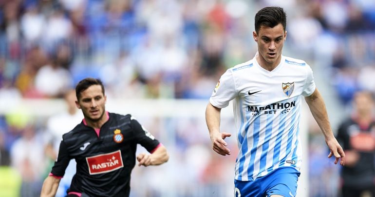 Juanpi durante un partido con el Málaga 