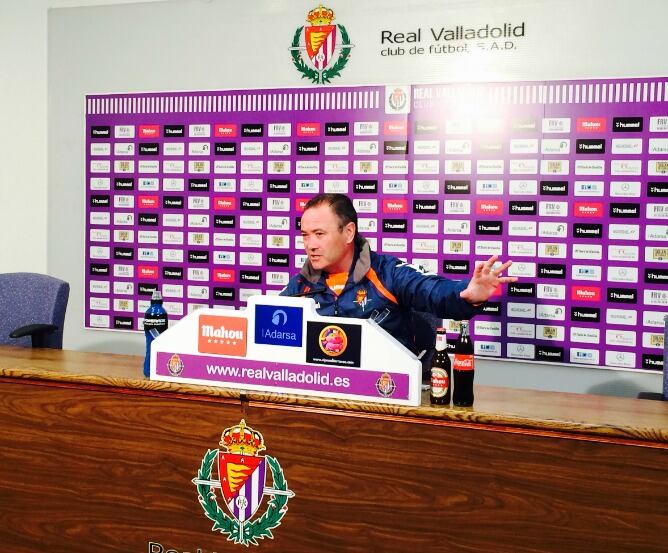 Juan Ignacio Martínez en su última comparecencia previa a un partido de esta temporada
