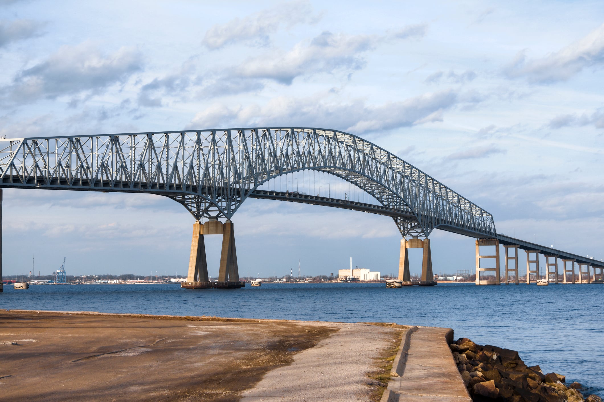 Vista del puente Francis Scott Key de Baltimore.