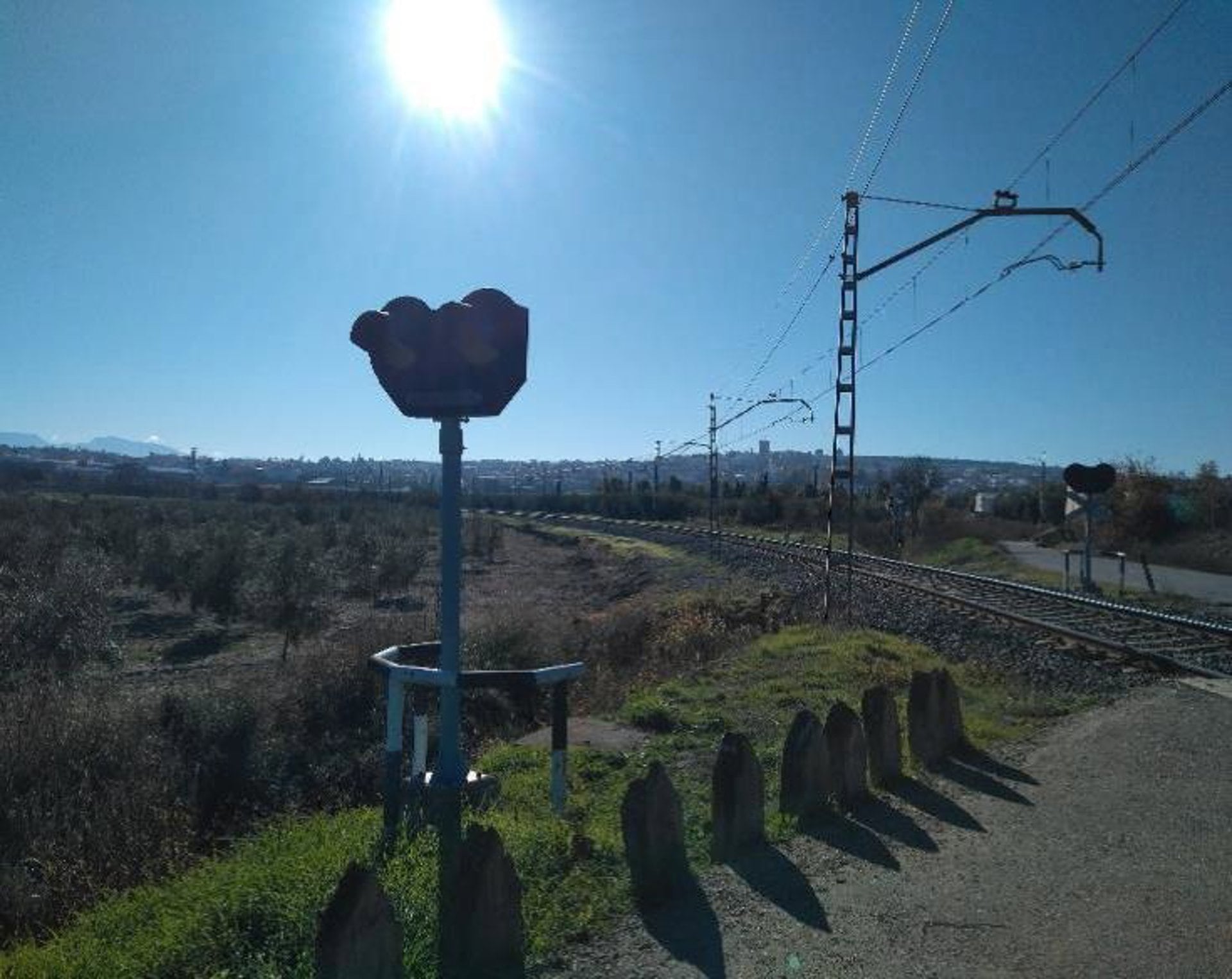 Paso a nivel de la línea Espeluy-Jaén, en Mengíbar