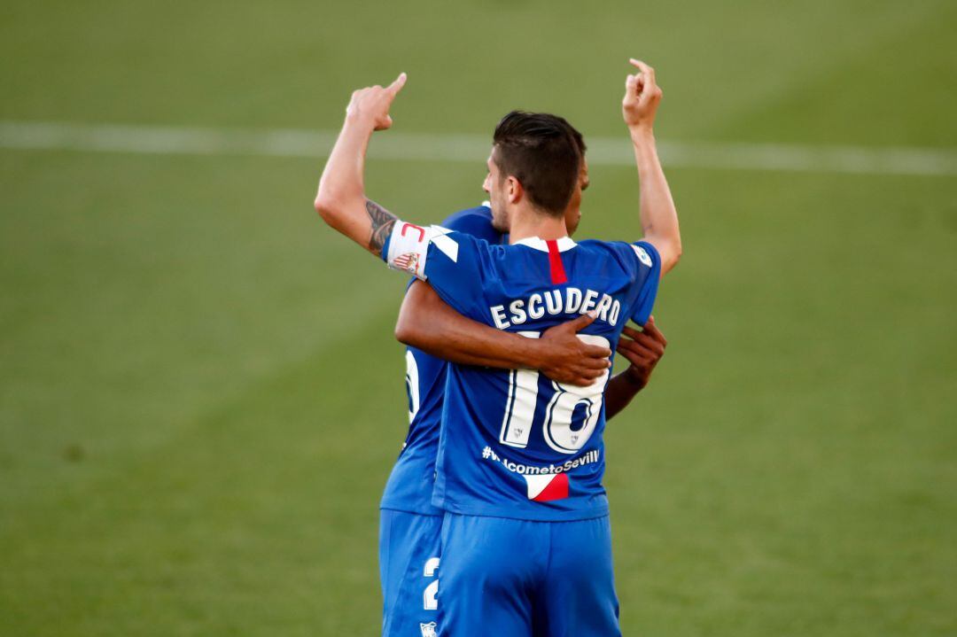 Escudero, autor del primer gol del Sevilla. 
 
 