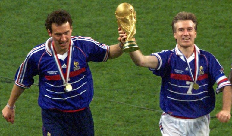 Blanc y Deschamps, campeones del Mundo en 1998.