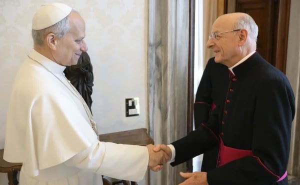El papa León XIV y el prelado del Opus Dei Fernando Ocáriz. Foto: Opus Dei