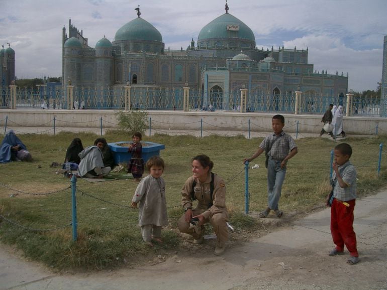 Gala Gallego Soro, en una de sus misiones.