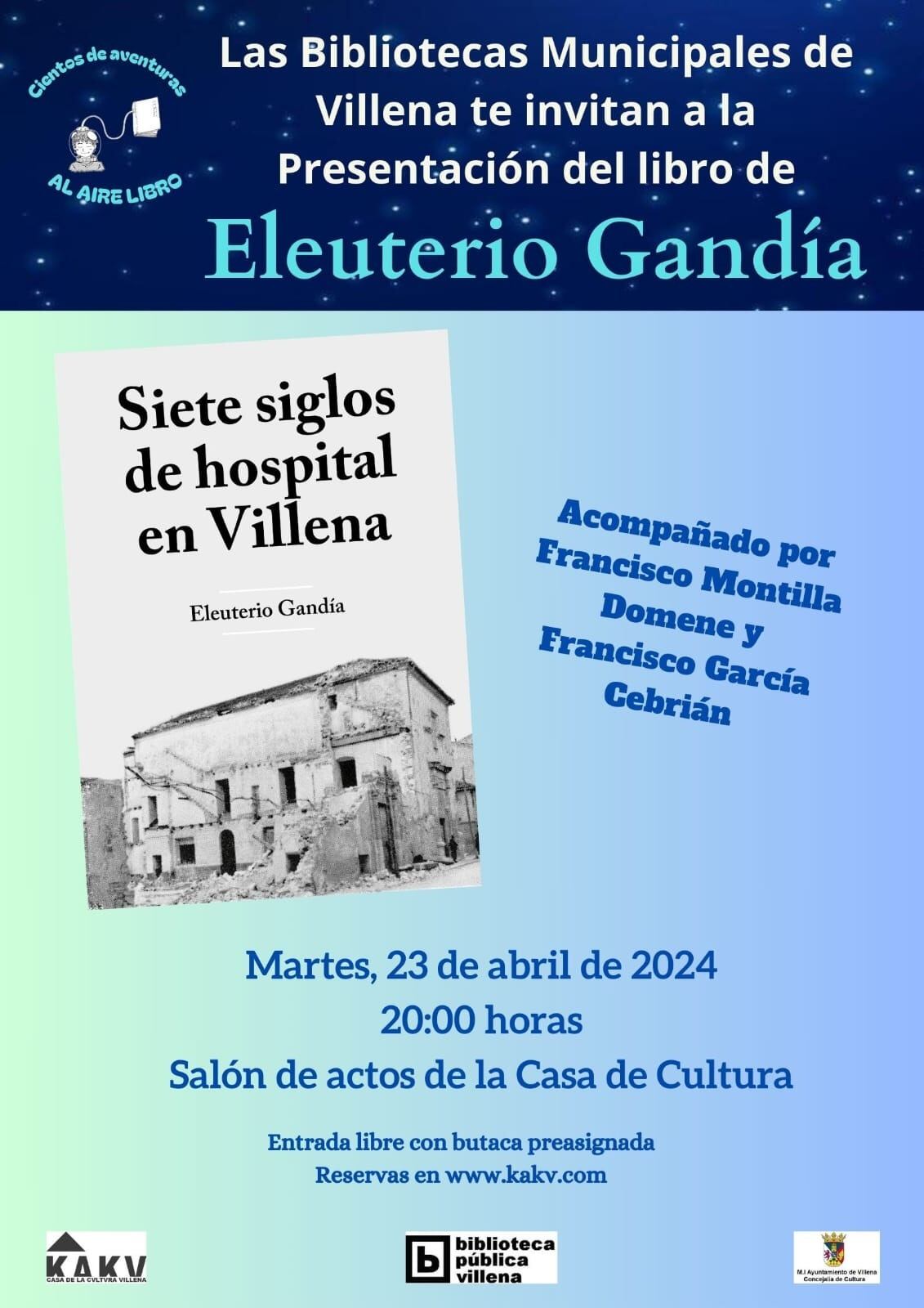 Cartel de la presentación del libro