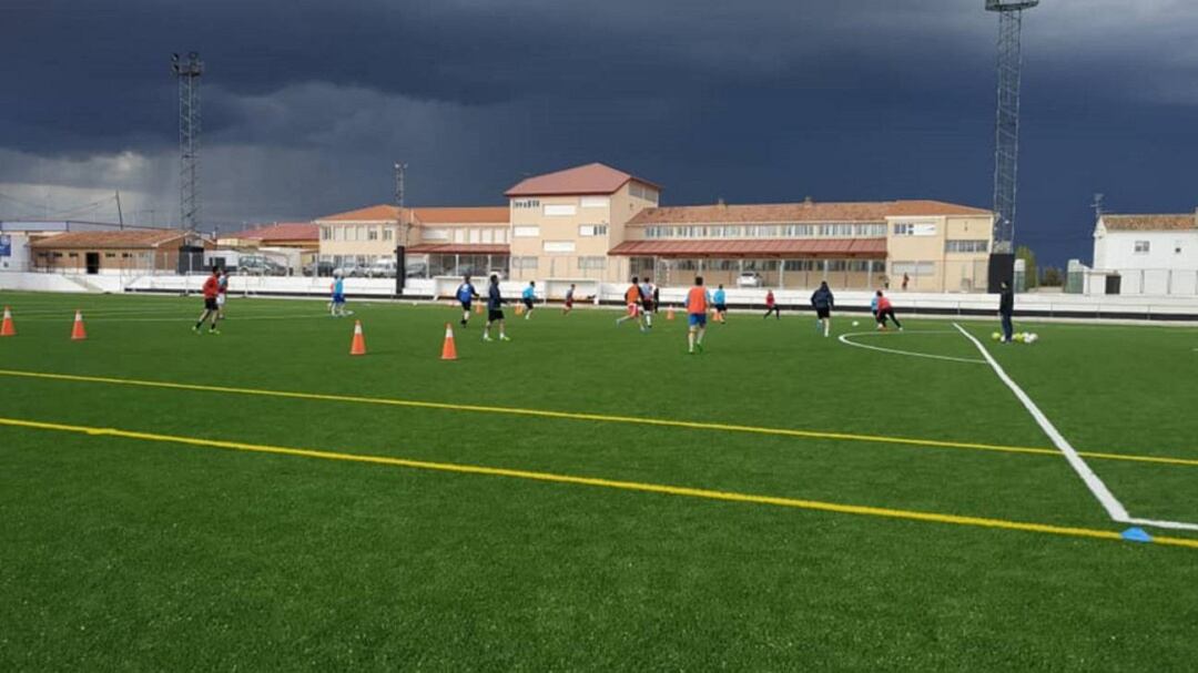 Foto de un entrenamiento del AD Campillo