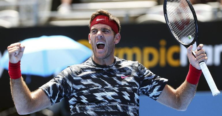 Del Potro celebra su victoria ante Stakhovski