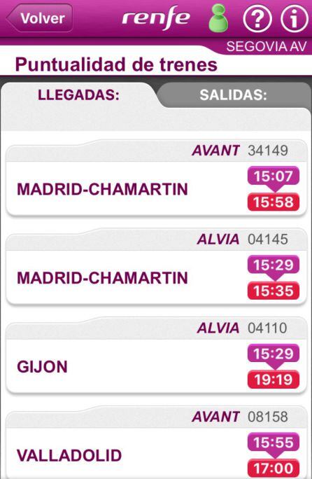 La app Renfe Ticket informa de los retrasos en los servicios ferroviarios