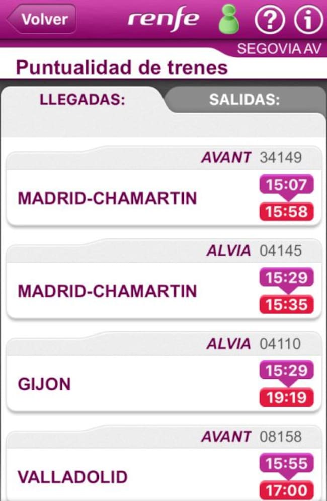 La app Renfe Ticket informa de los retrasos en los servicios ferroviarios