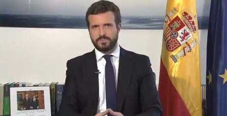 Pablo Casado ofrece una declaración institucional este sábado.