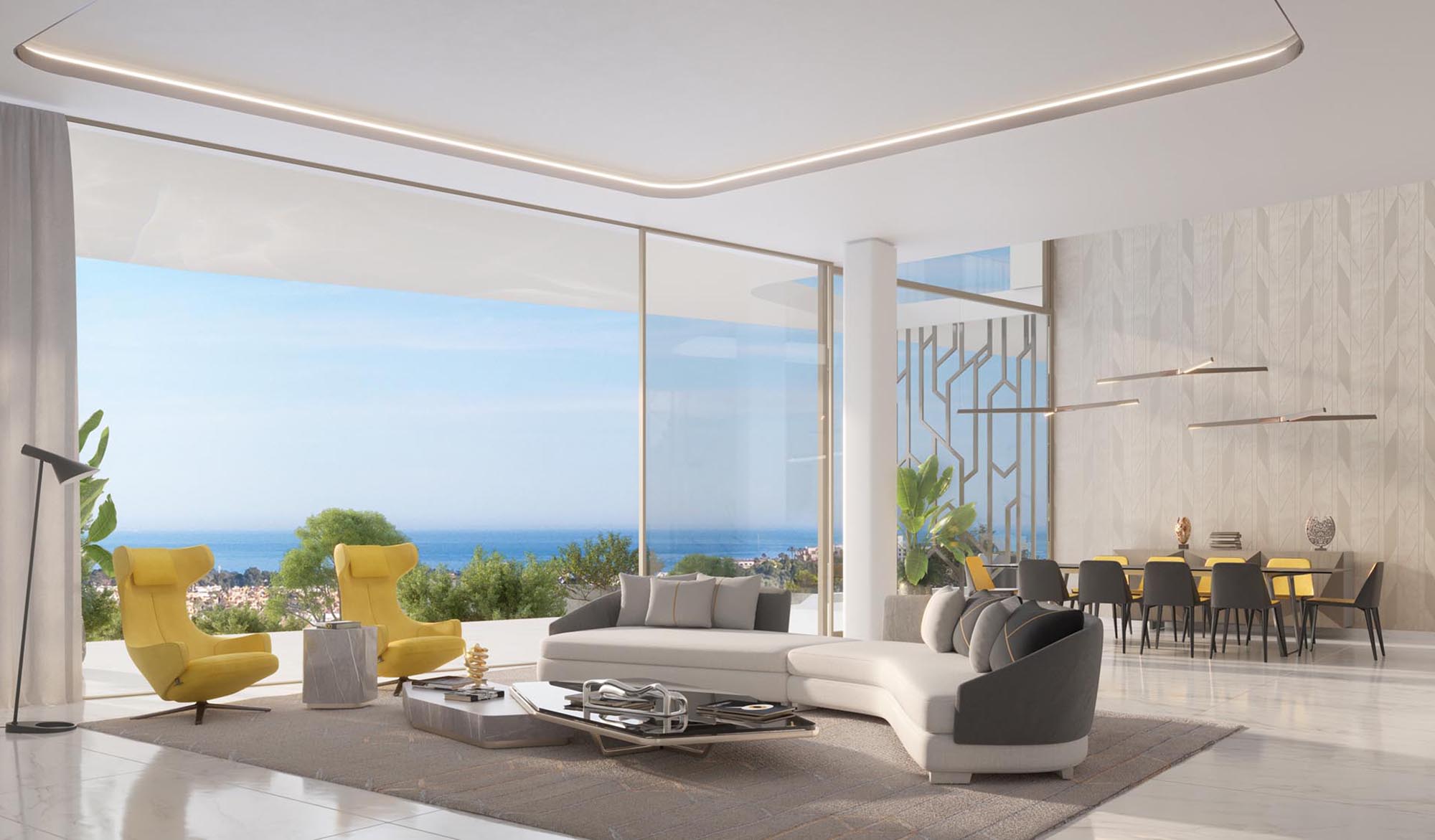 Recreación del interior del salón