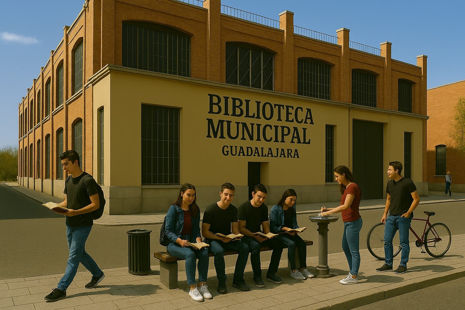 Imagen futura biblioteca geneada por IA