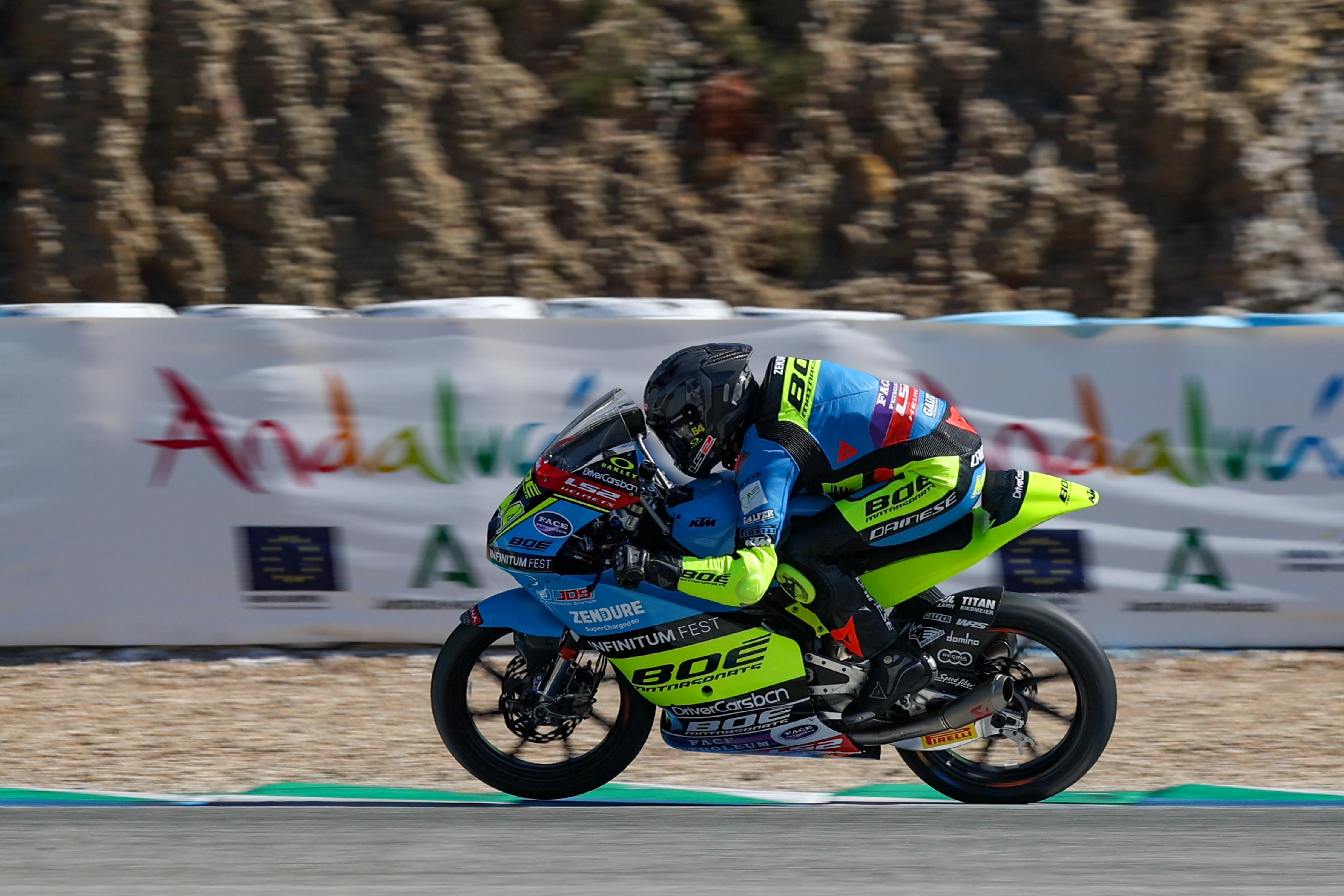 David Muñoz durante los test de Jerez