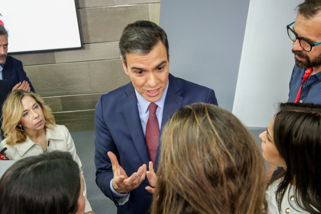 Pedro Sánchez, tras una rueda de prensa.