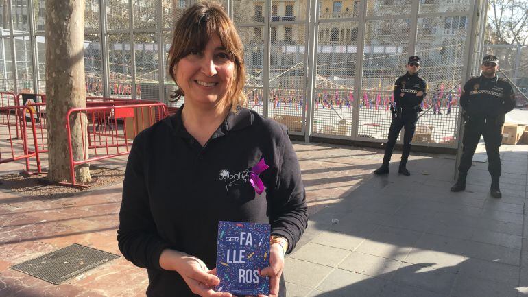  María José Lora, de Pirotecnia Caballer FX Glogal Foc en la mascletà de las Fallas 2017