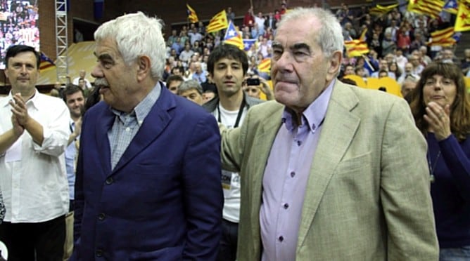 Els germans Pasqual i Ernest Maragall al míting central d&#039;Esquerra Republicana