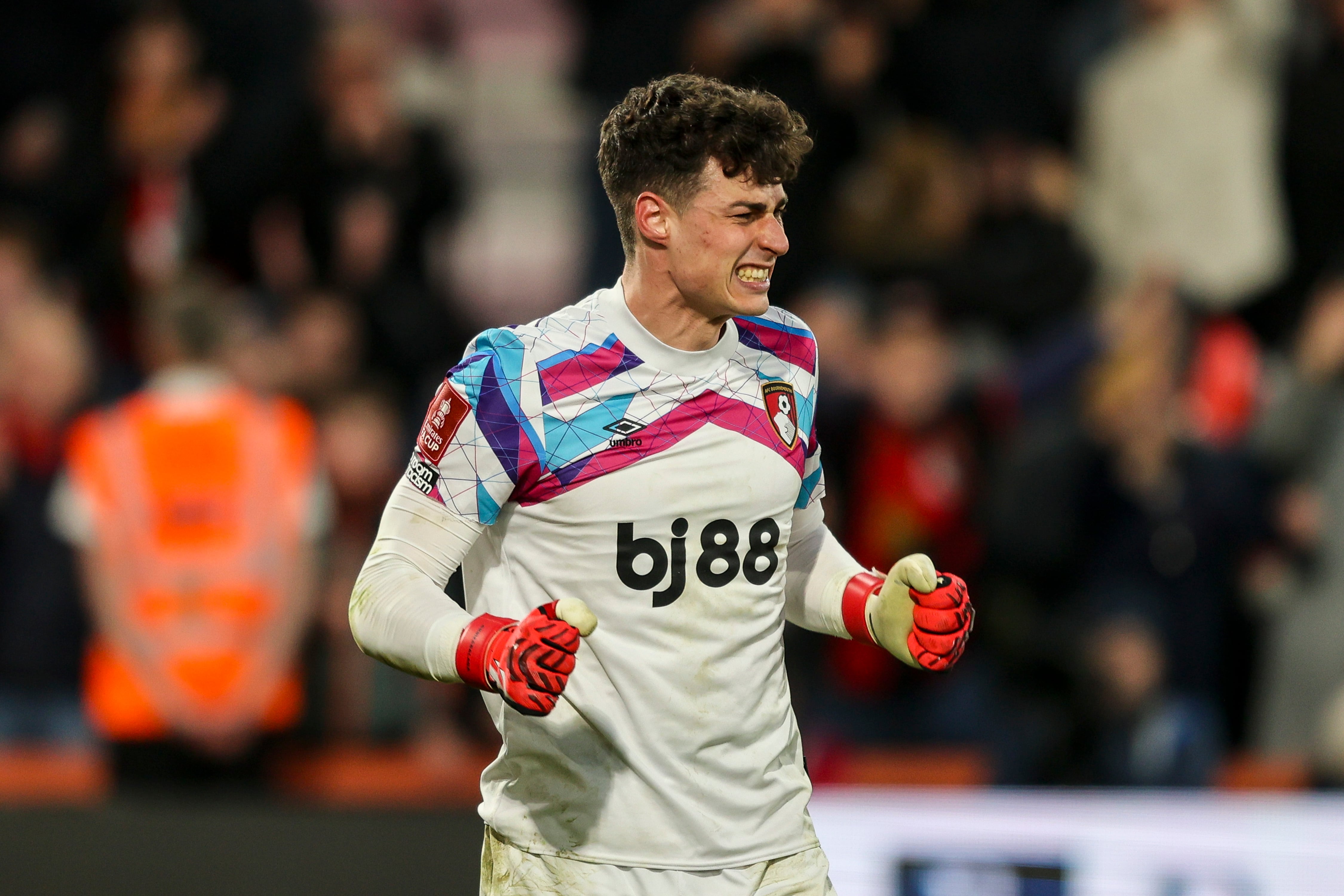 Kepa Arrizabalaga celebra un triunfo con el Bournemouth