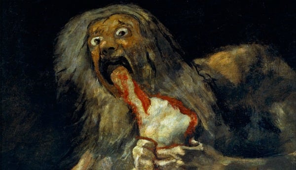 Detalle de 'Saturno devorando a un hijo' de Goya