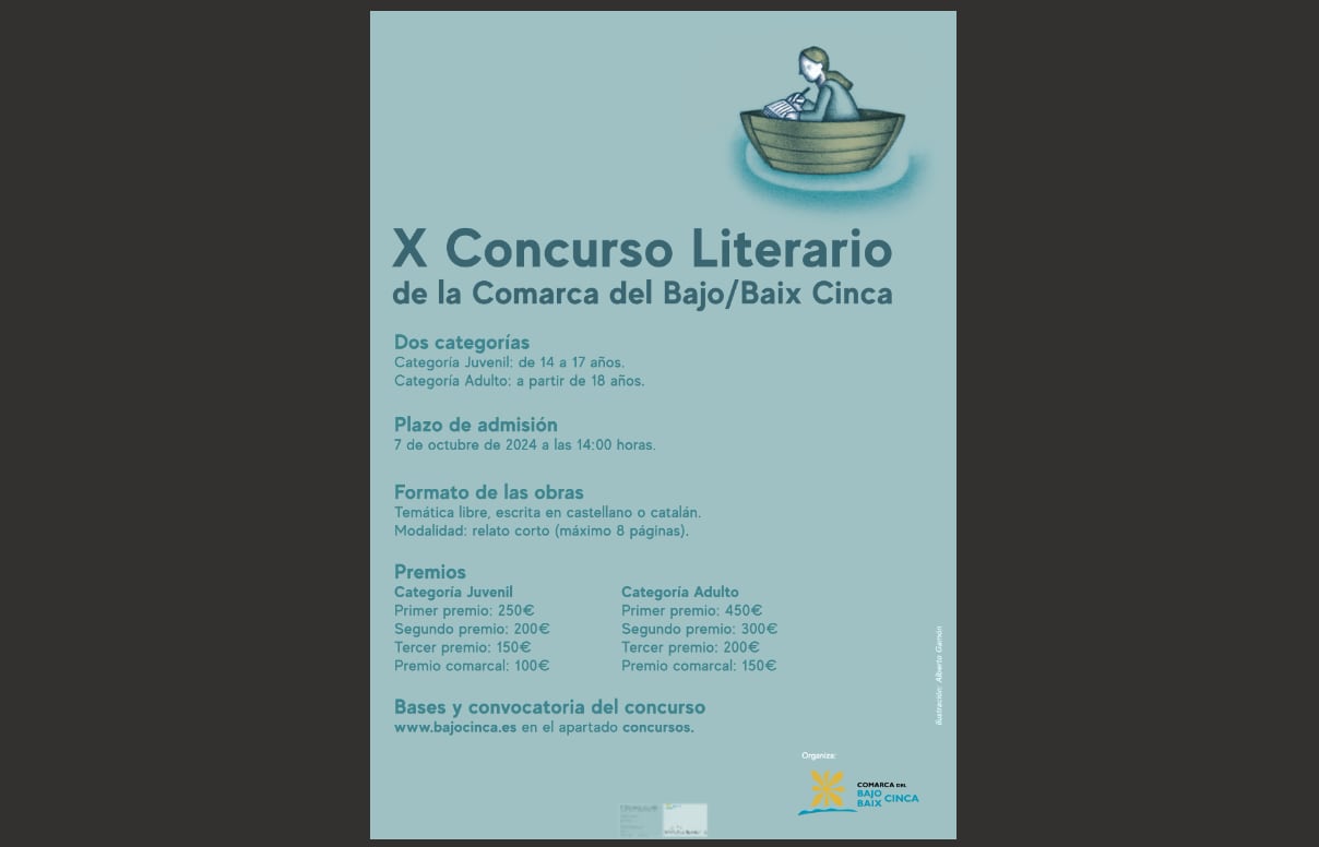 Convocatoria del X Concurso Literario de la Comarca del Bajo/Baix Cinca