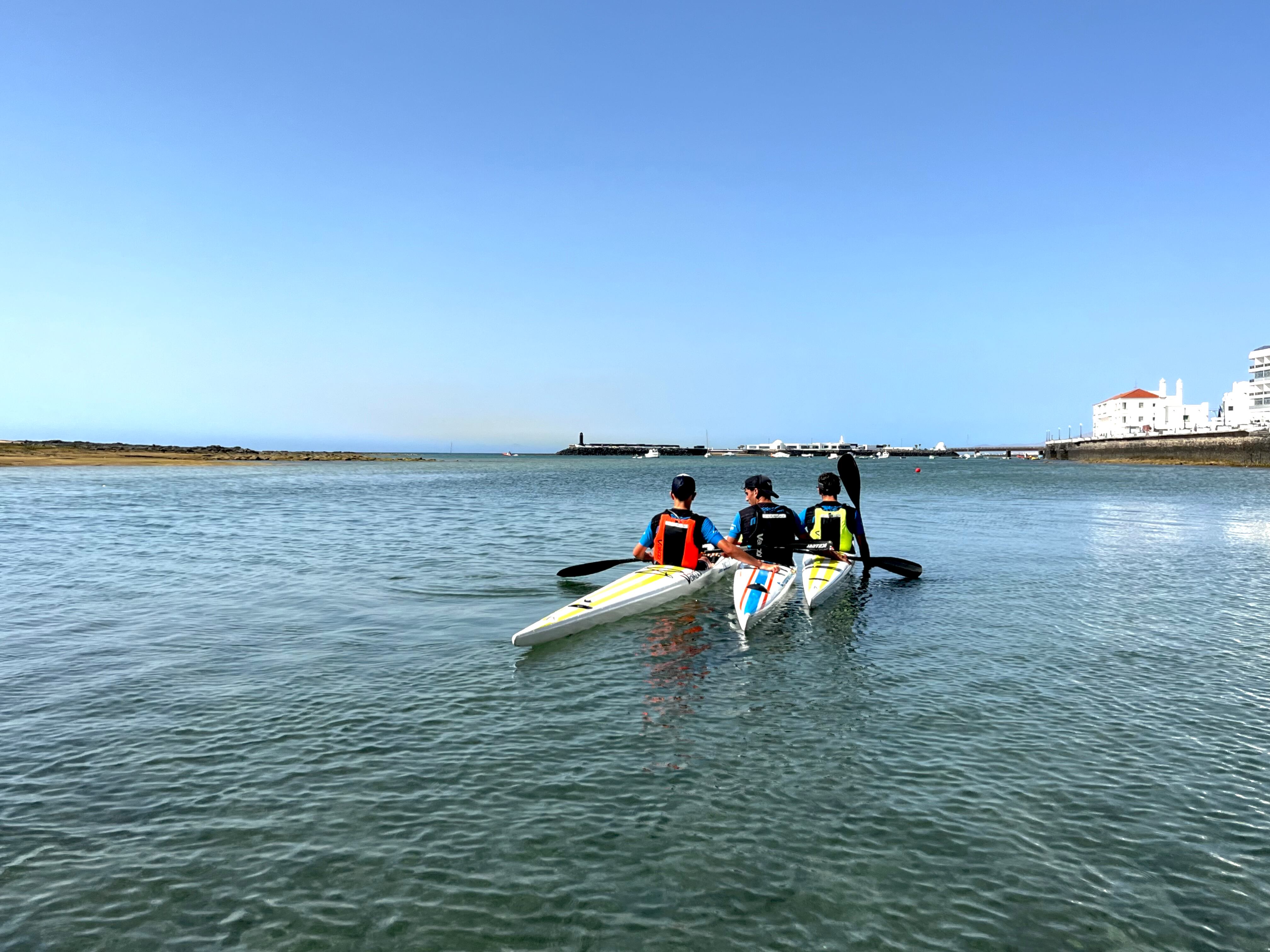 Palistas del club Los Marlines de Lanzarote.