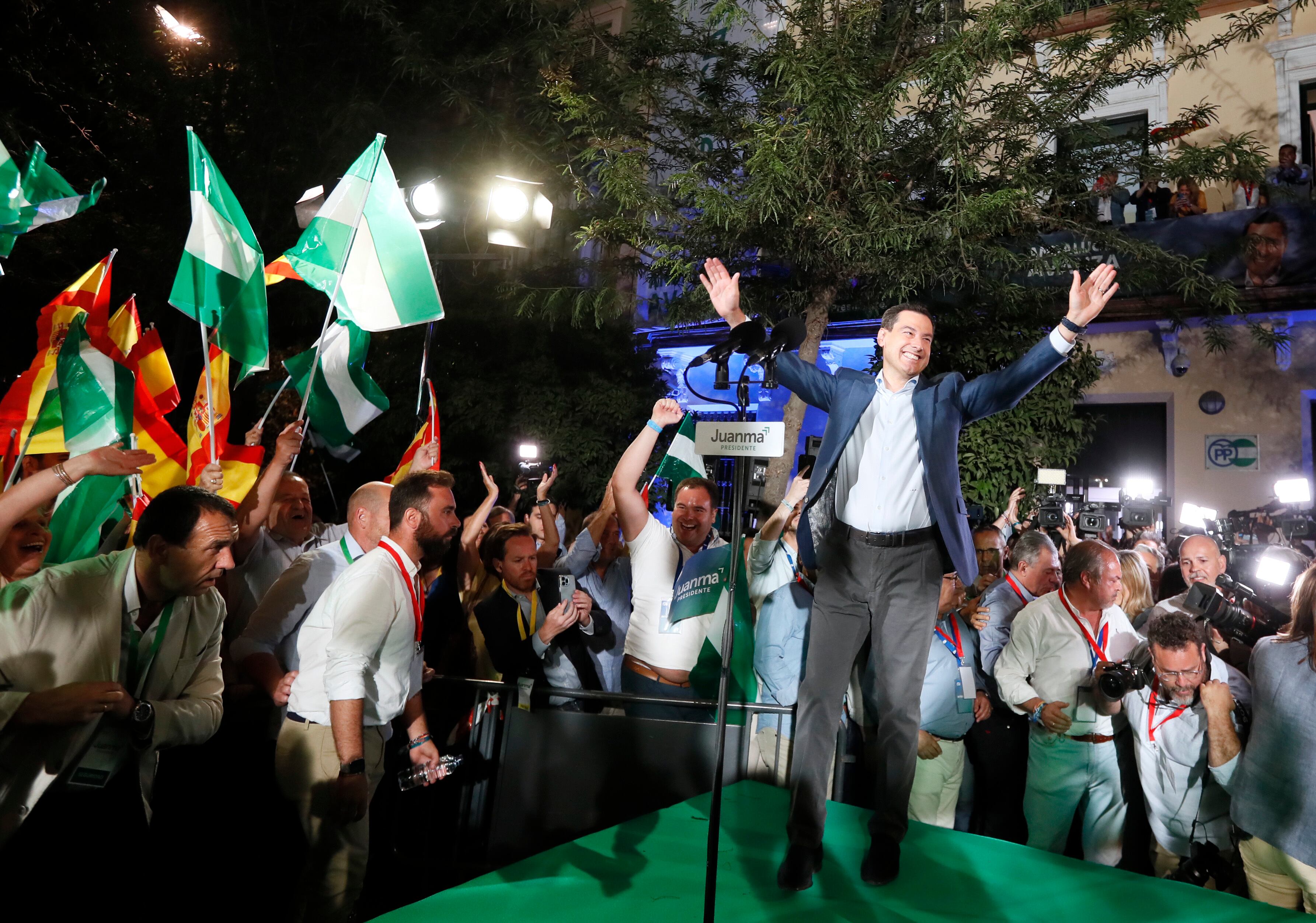 El candidato del PP a la reelección de la Junta de Andalucía, Juanma Moreno,