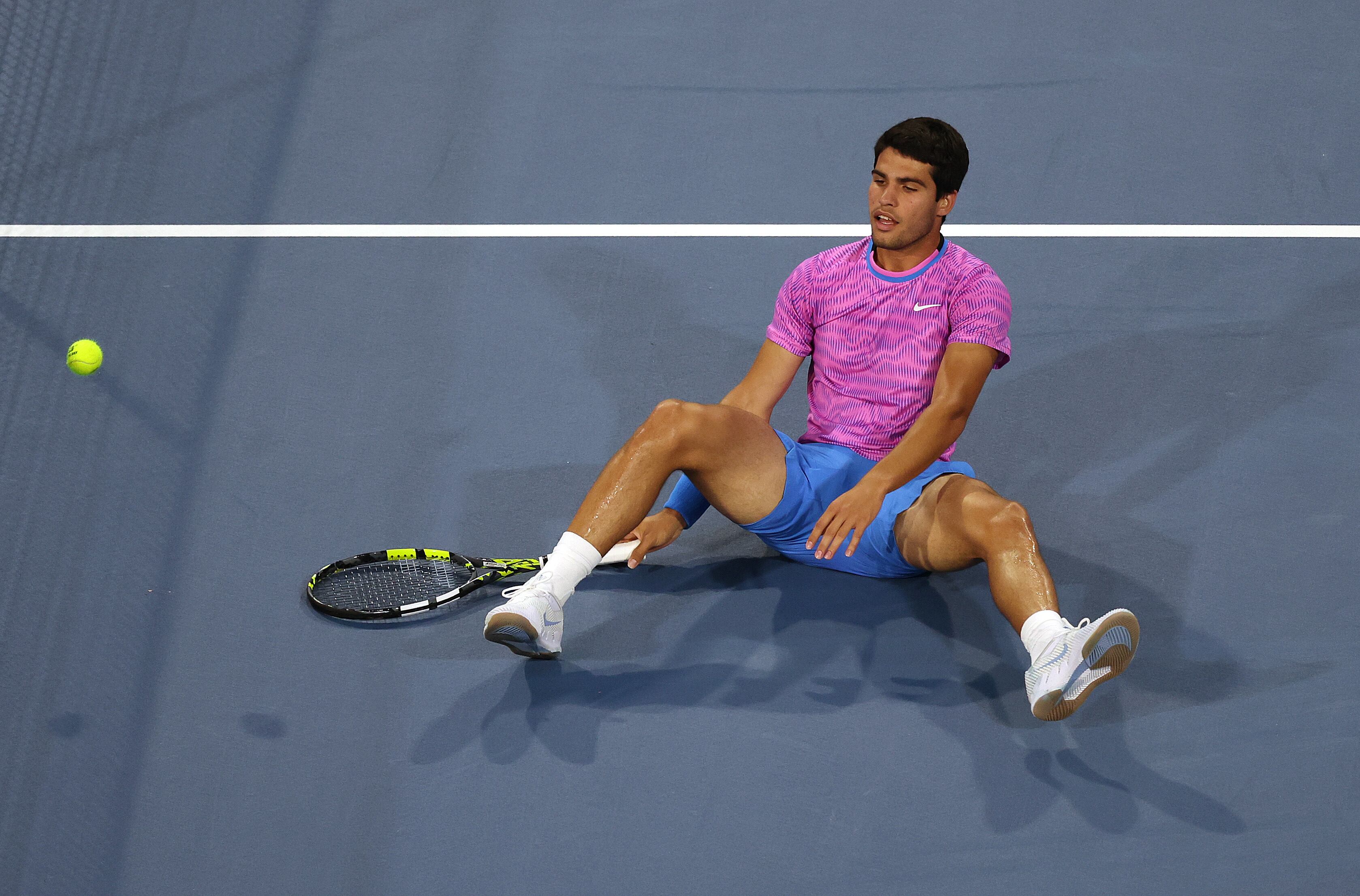 Carlos Alcaraz, durante el partido de cuartos de final de Miami ante Grigor Dimitrov