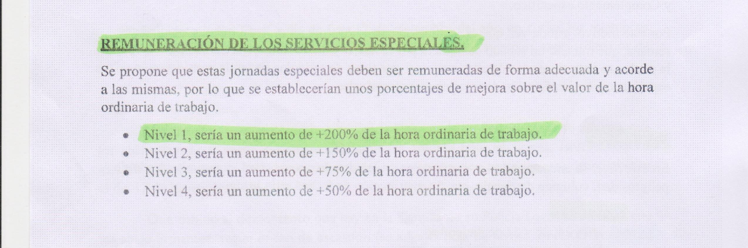 Escrito presentado por los policías locales en protesta, el pasado 12 de diciembre, haciendo constar la solicitud de un incremento de las horas extra en un 200 %