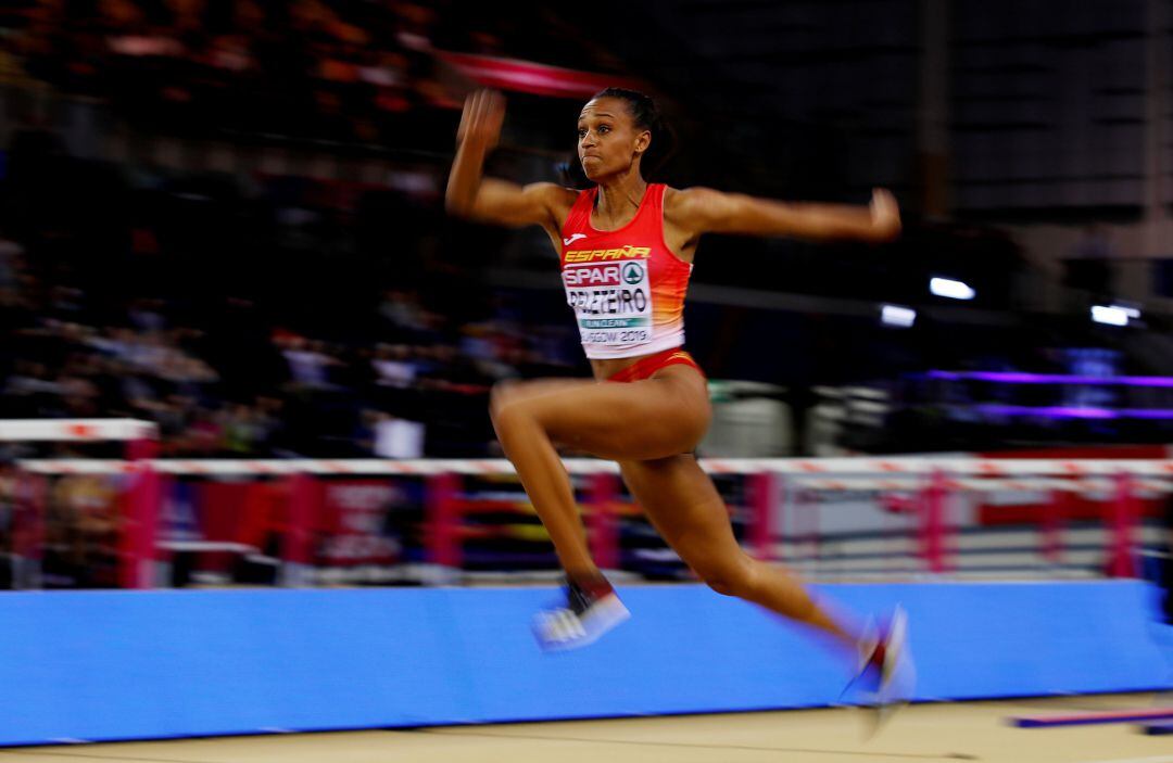Ana Peleteiro durante la final de triple.