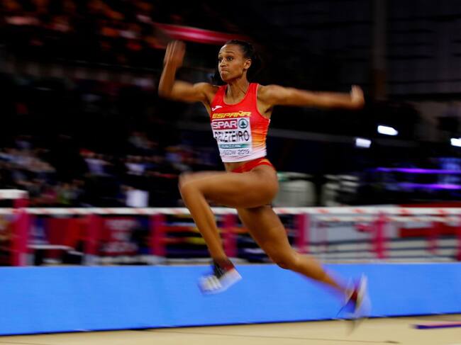 Ana Peleteiro durante la final de triple.