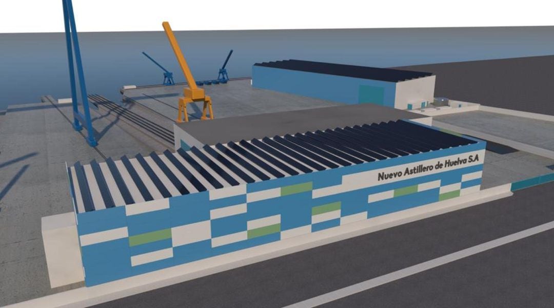 Imagen virtual del proyecto del Nuevo Astillero de Huelva