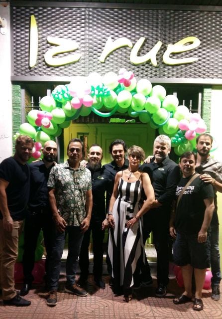 El equipo de La Rue en una de las fiestas aniversario (2018)