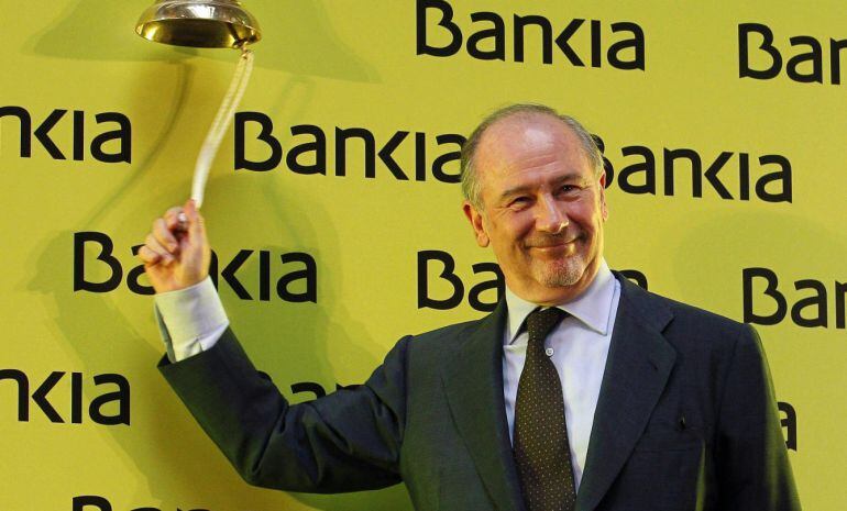 Rodrigo Rato, celebrando la salida en Bolsa de Bankia en 2012