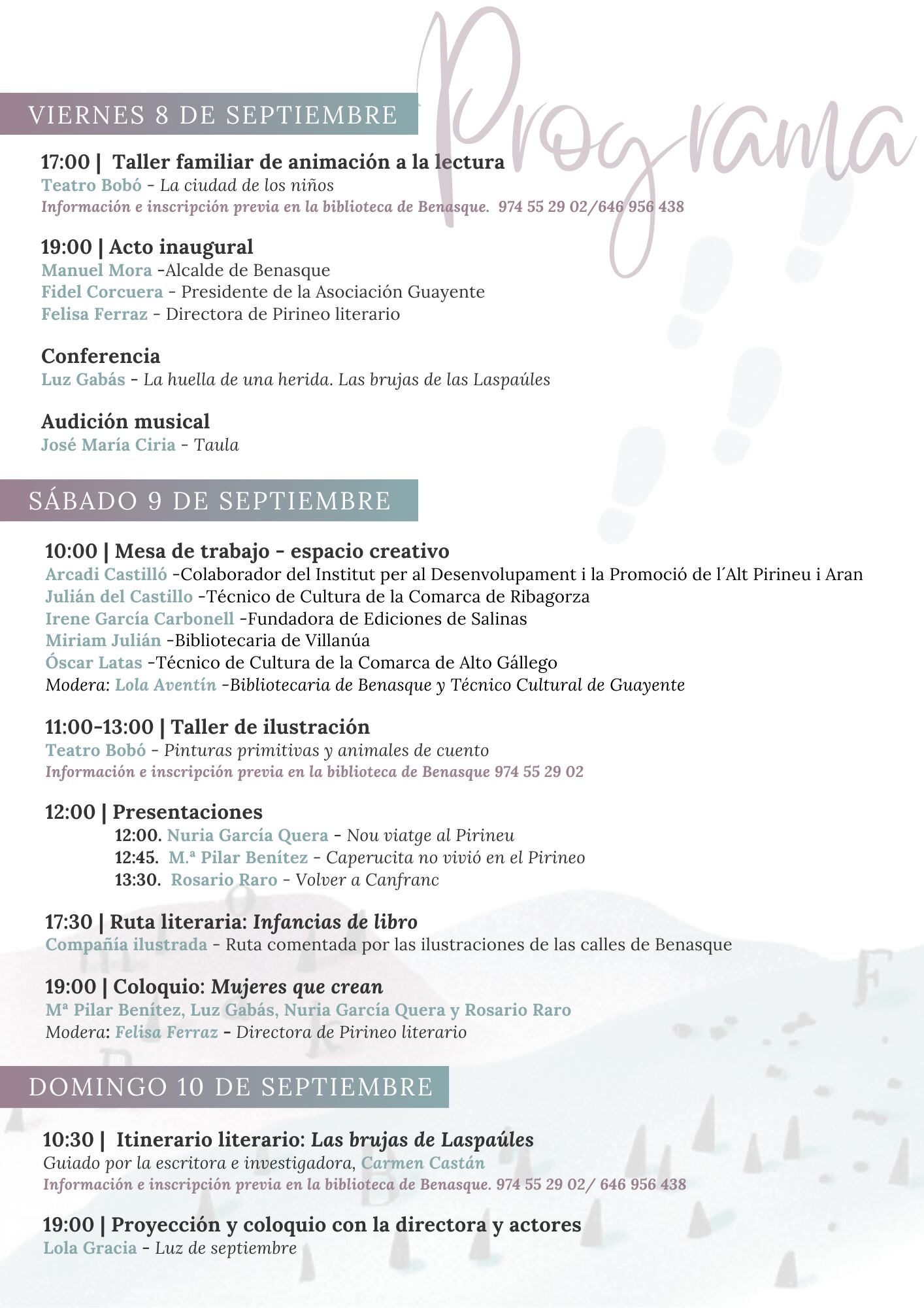 Programa de Festival Pirineo Literario