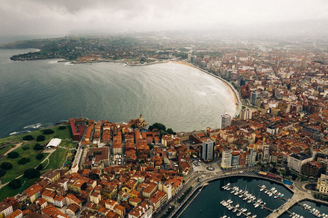 Vista aérea de Gijón 