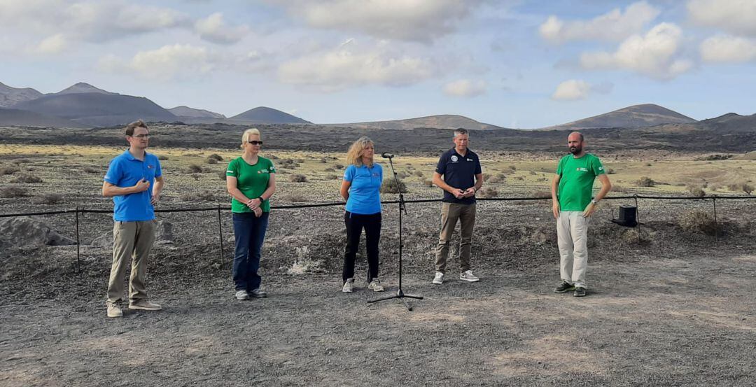 Presentación de los entrenamientos en el Volcán del Cuervo, en Lanzarote.