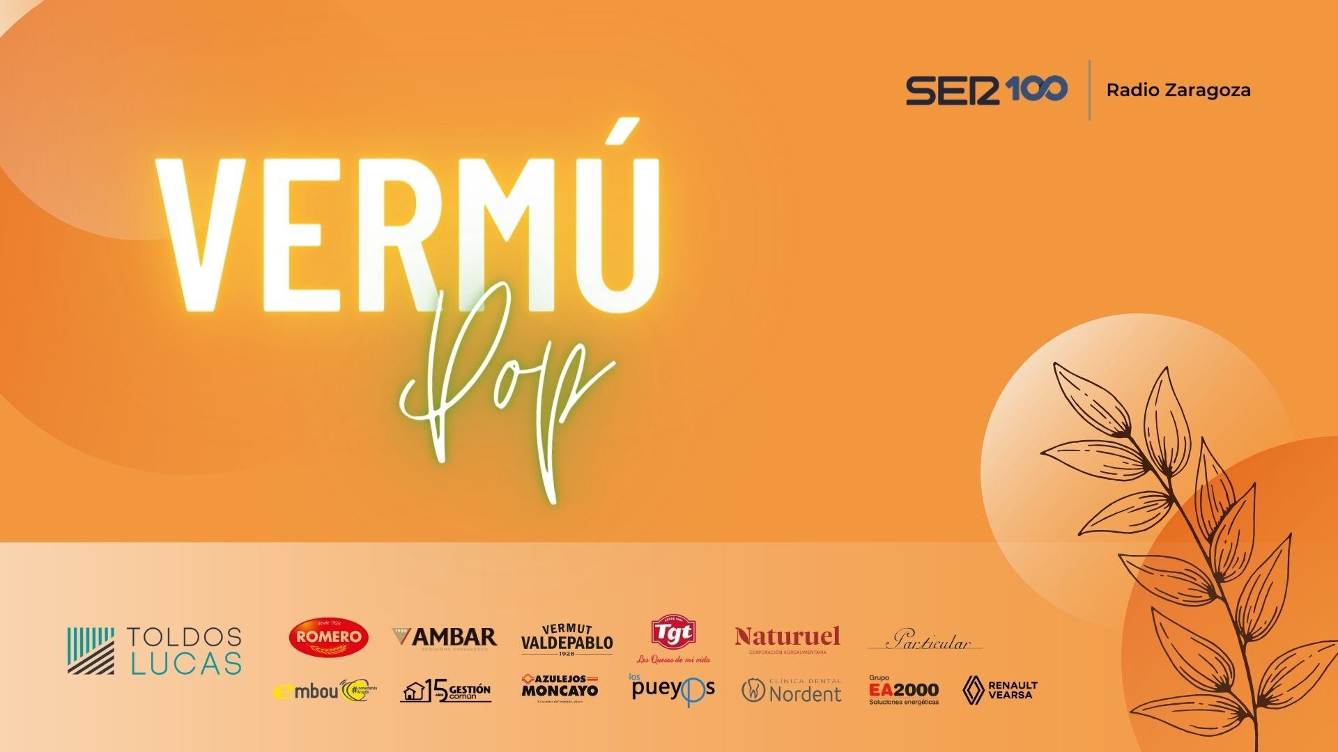 Vuelve el Vermú Pop de Radio Zaragoza el próximo viernes 31 de mayo en el Jardín del Aura.