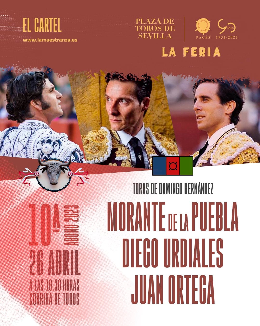 Morante, Urdiales y Juan Ortega, cartel para este Miércoles de farolillos en la Maestranza