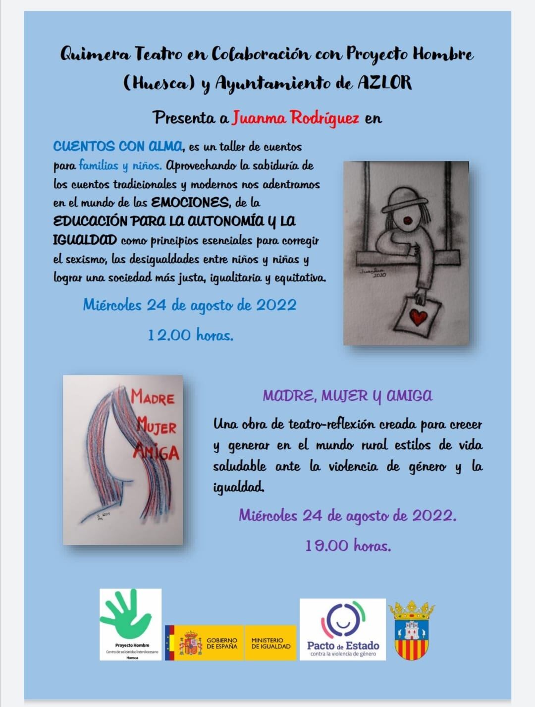 Cartel de las jornadas en Huesca y Azlor que organizado el Centro de Solidaridad de Cáritas Huesca
